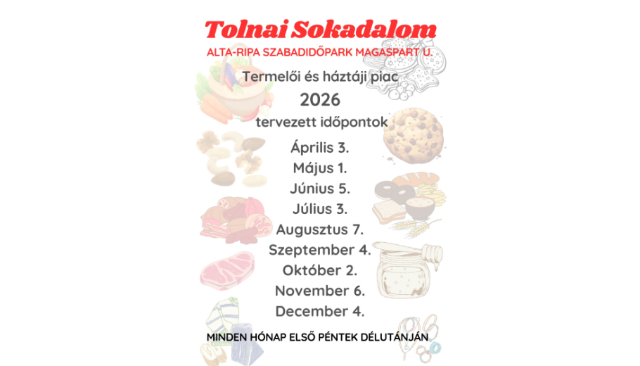 TOLNAI SOKADALOM 2026. ÉVI IDŐPONTJAI